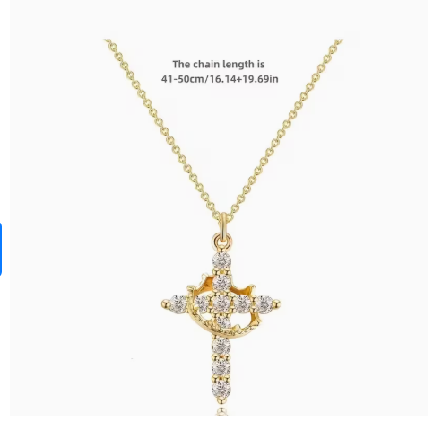 AfriAura-Crown Cross Pendant Necklace