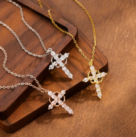 AfriAura-Crown Cross Pendant Necklace