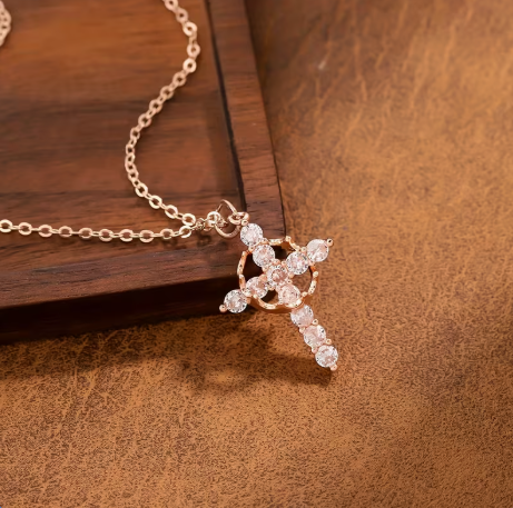 AfriAura-Crown Cross Pendant Necklace