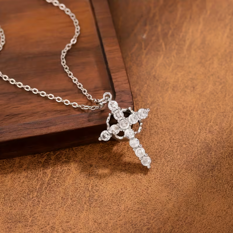 AfriAura-Crown Cross Pendant Necklace