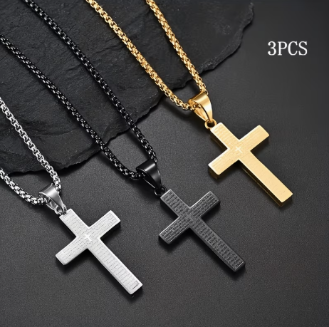 AfriAura-Stainless Steel Cross Pendant Necklace