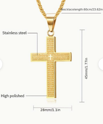 AfriAura-Stainless Steel Cross Pendant Necklace