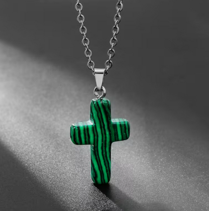 AfriAura- Sacred Quartz Cross Pendant Necklace