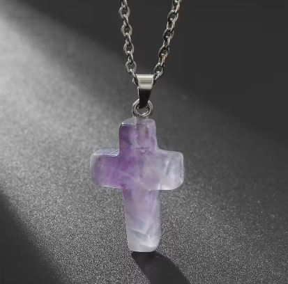 AfriAura- Sacred Quartz Cross Pendant Necklace