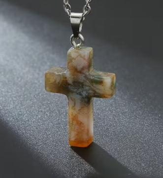 AfriAura- Sacred Quartz Cross Pendant Necklace