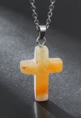 AfriAura- Sacred Quartz Cross Pendant Necklace